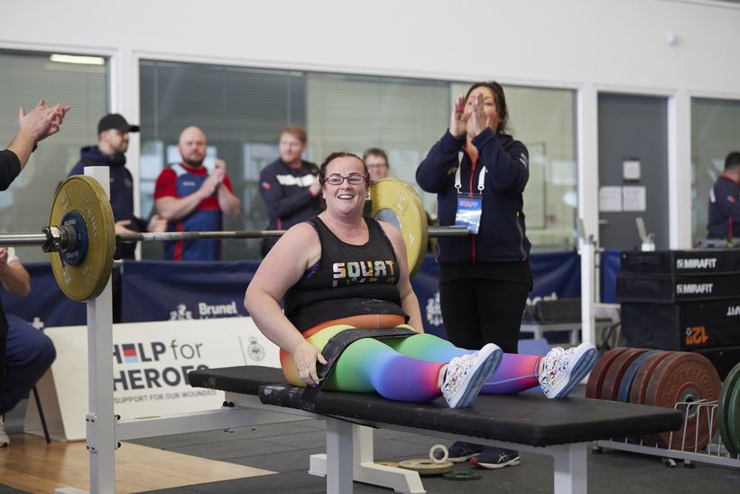 Clare Keating with a new lease of life benchpress in the gym