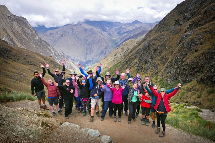 Group walking the Machu Picchu trail